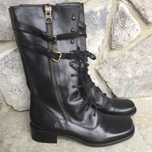 GIXUS Lace Up Combat Moto Boots EURO 40 NEW